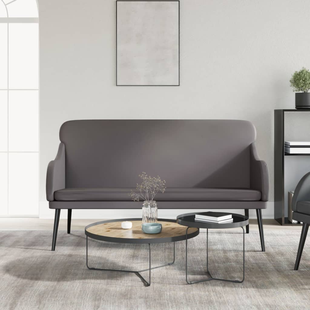 Sitzbank Grau 110x76x80 cm Kunstleder