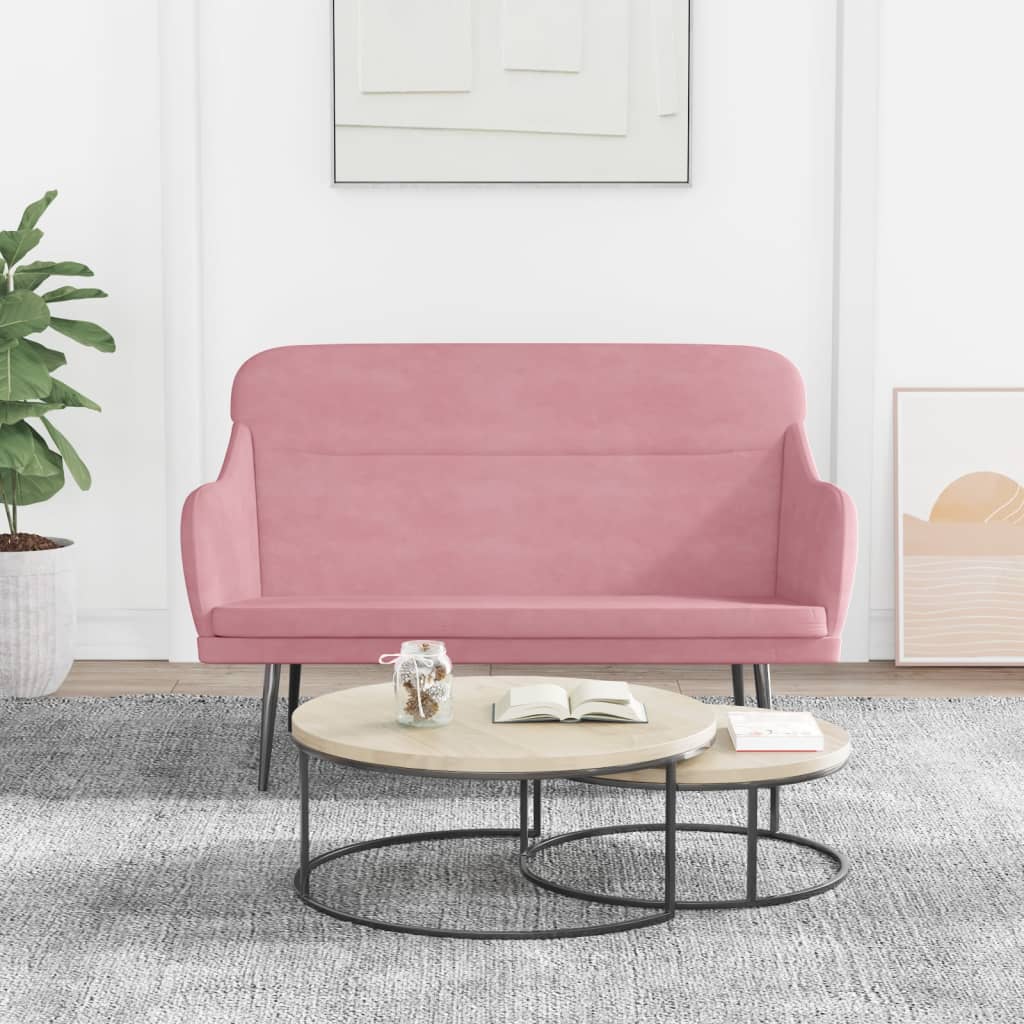 Sitzbank Rosa 110x76x80 cm Samt