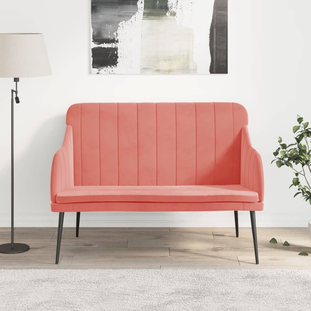 Sitzbank Rosa 110x76x80 cm Samt