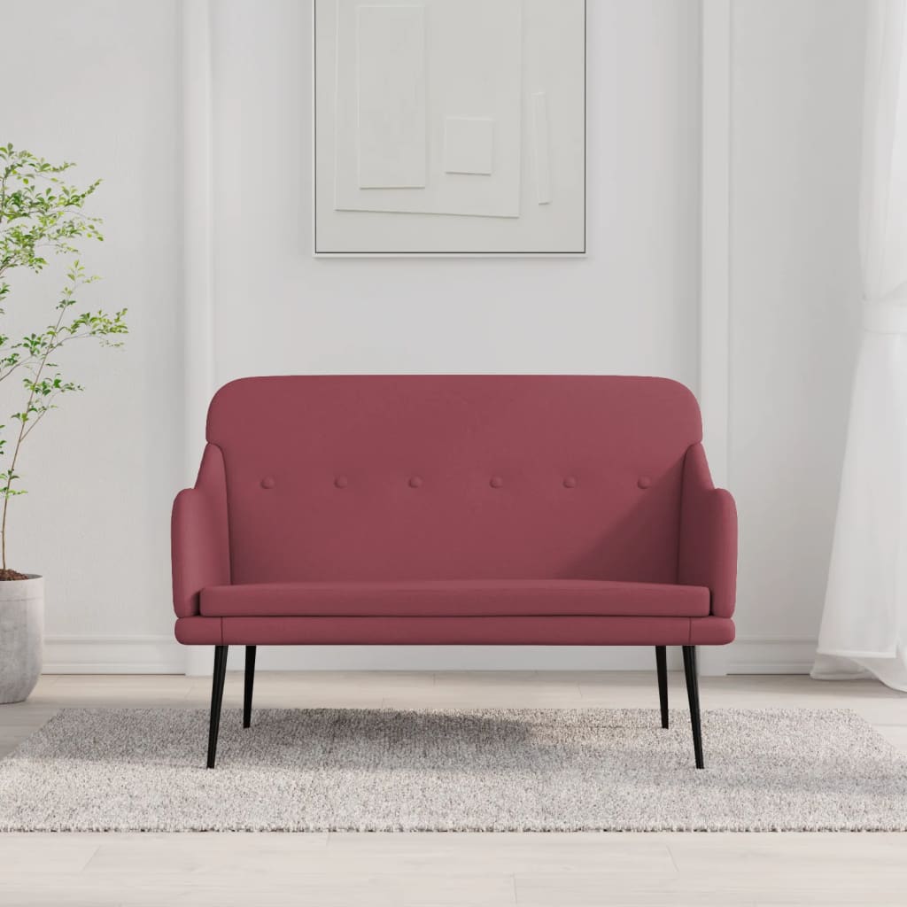 Sitzbank Weinrot 110x76x80 cm Stoff