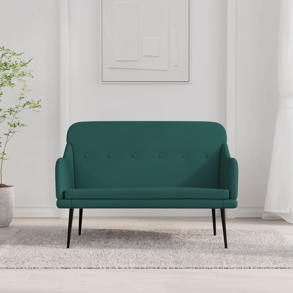 Sitzbank Dunkelgrün 110x76x80 cm Stoff