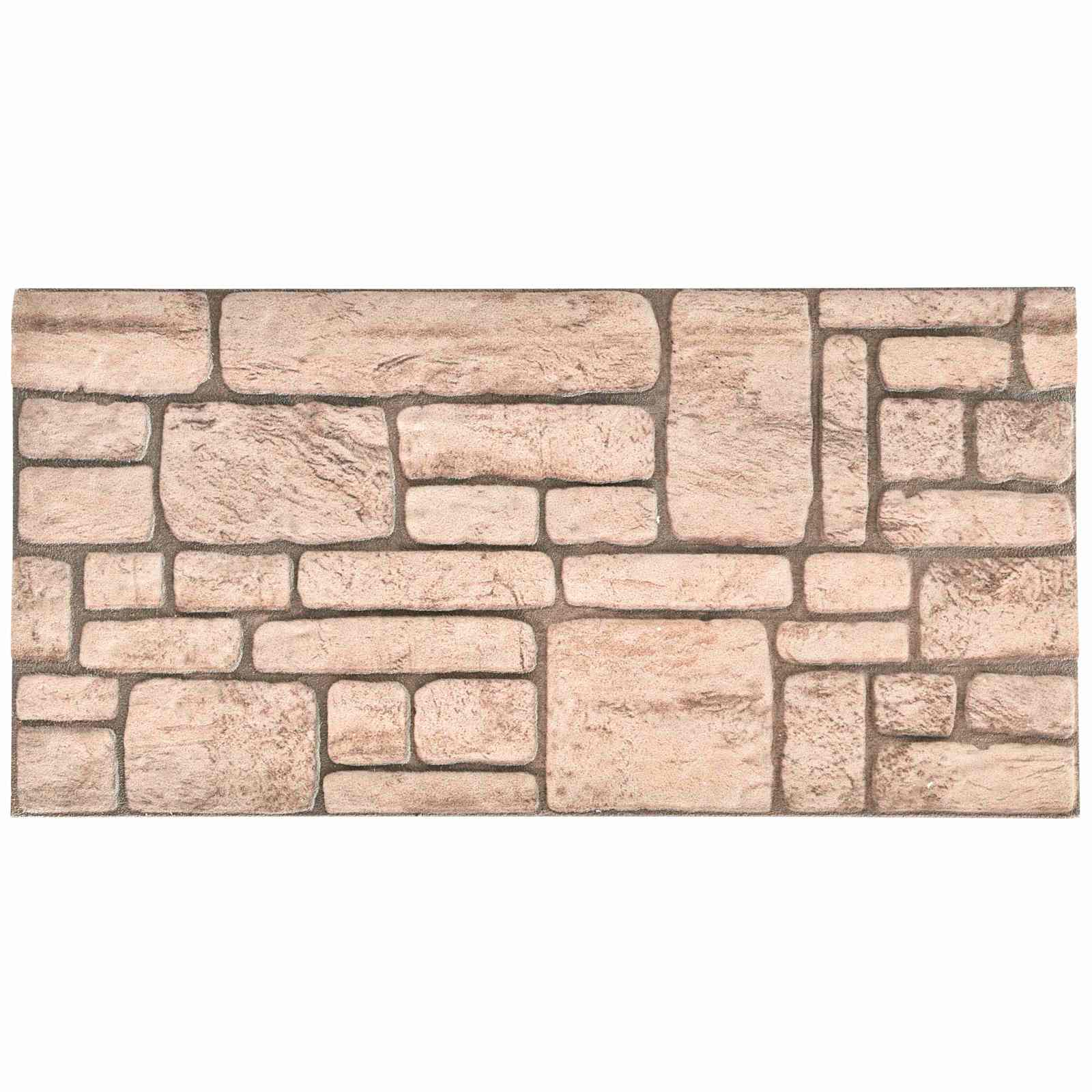 Wandpaneele 10 stk. 100 x 50 cm Beige EPS-Schaum