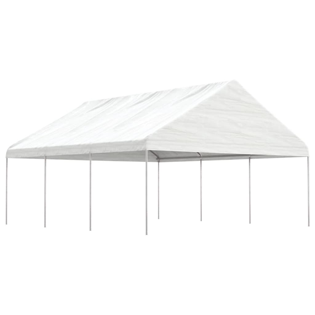 Pavillon mit Dach Weiß 6,69x5,88x3,75 m Polyethylen