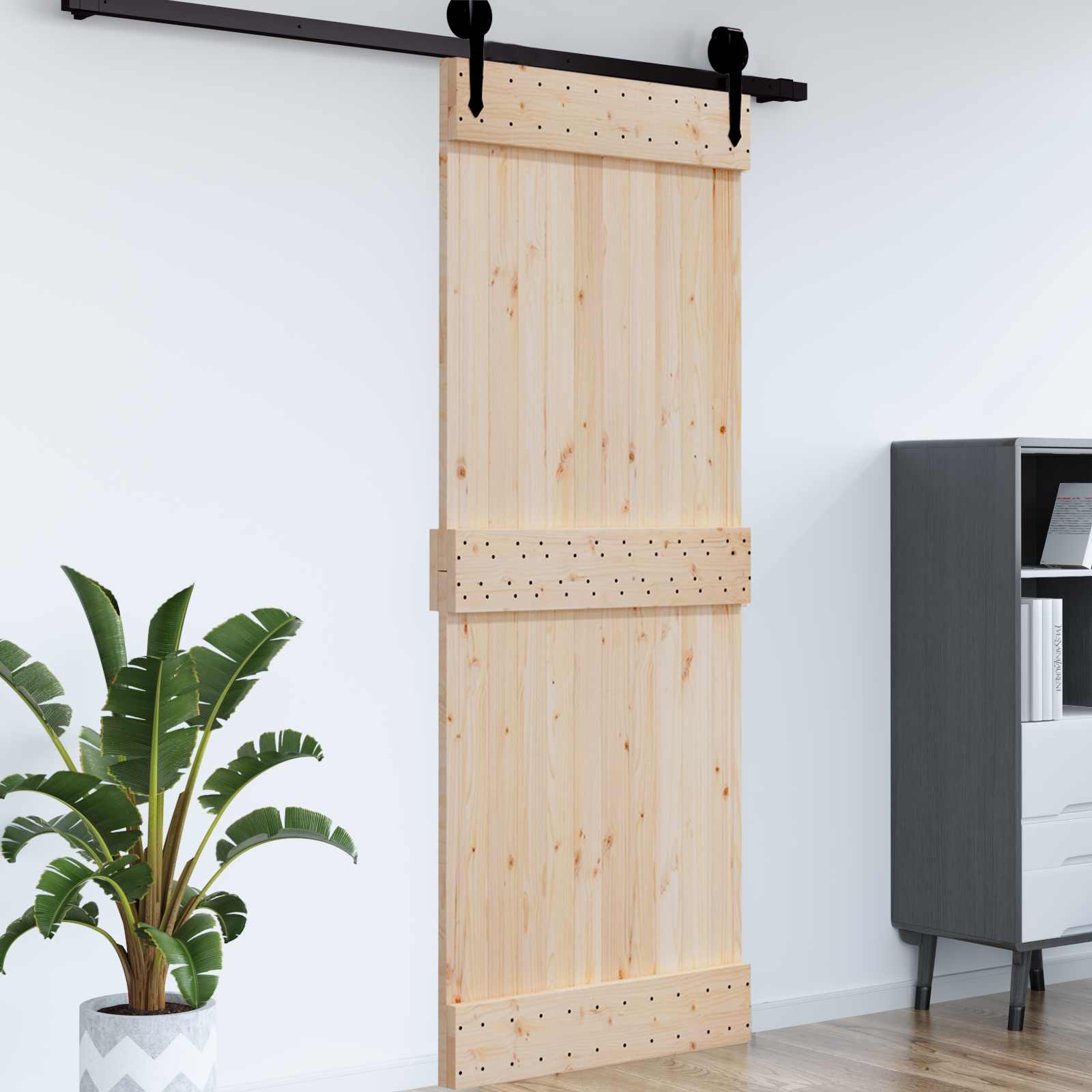 Tür NARVIK 95 x 210 cm Massivkiefer (Unbehandelt) Natur