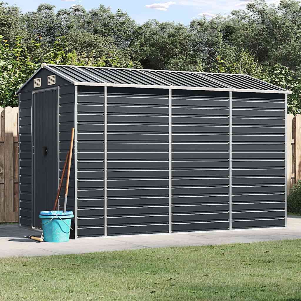 Gerätehaus Anthrazit 191x300x198 cm Verzinkter Stahl