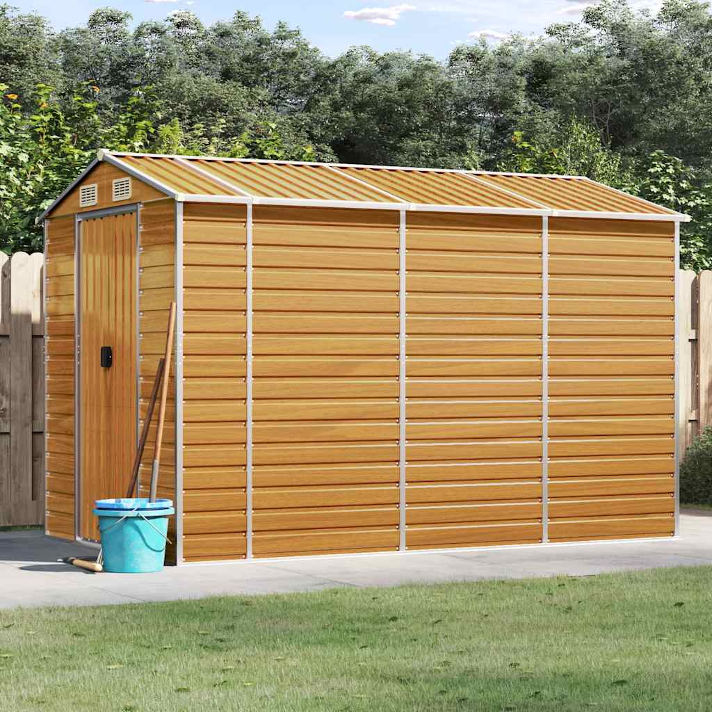 Gartenhaus Hellbraun 191 x 300 x 198 cm Verzinkter Stahl