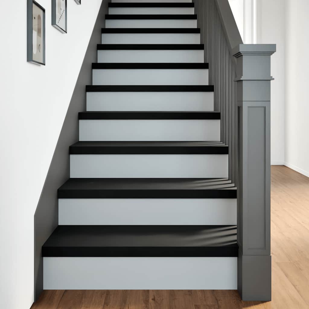 Treppenstufen 8 Stk. Braun-Schwarz 80x30x2 cm Massivholz Eiche