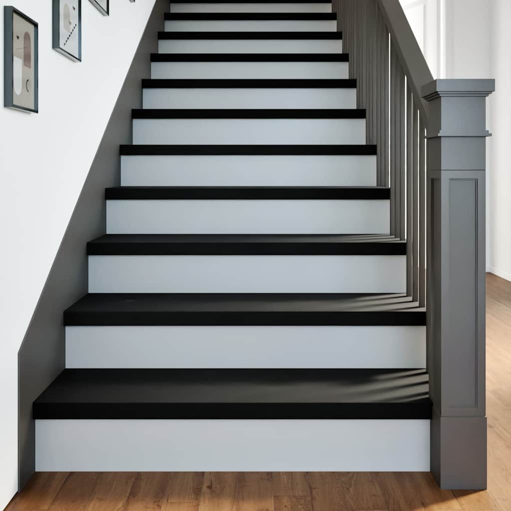 Treppenstufen 8 Stk. Braun-Schwarz 90x30x2 cm Massivholz Eiche