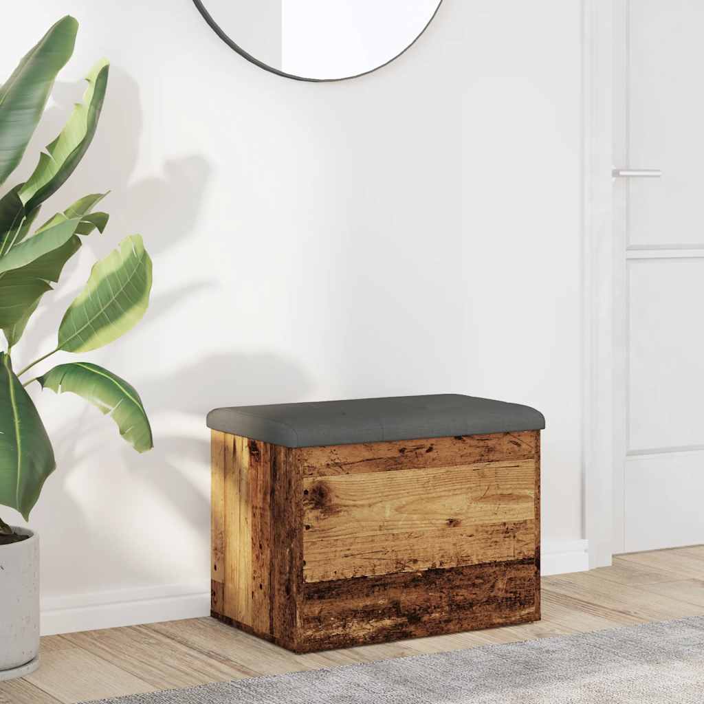 Sitzbank mit Stauraum Altholz-Optik 62x42x45 cm Holzwerkstoff