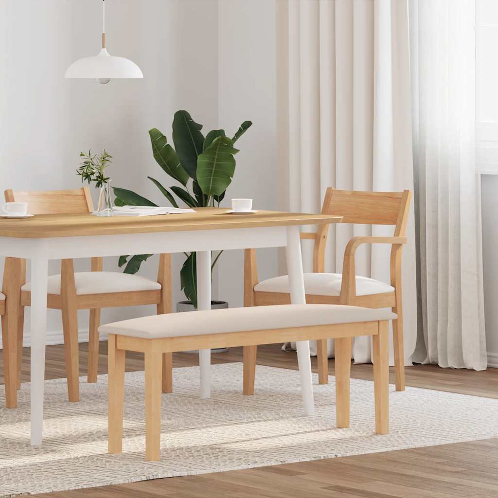 Bank 110 cm Massivholz Gummibaum