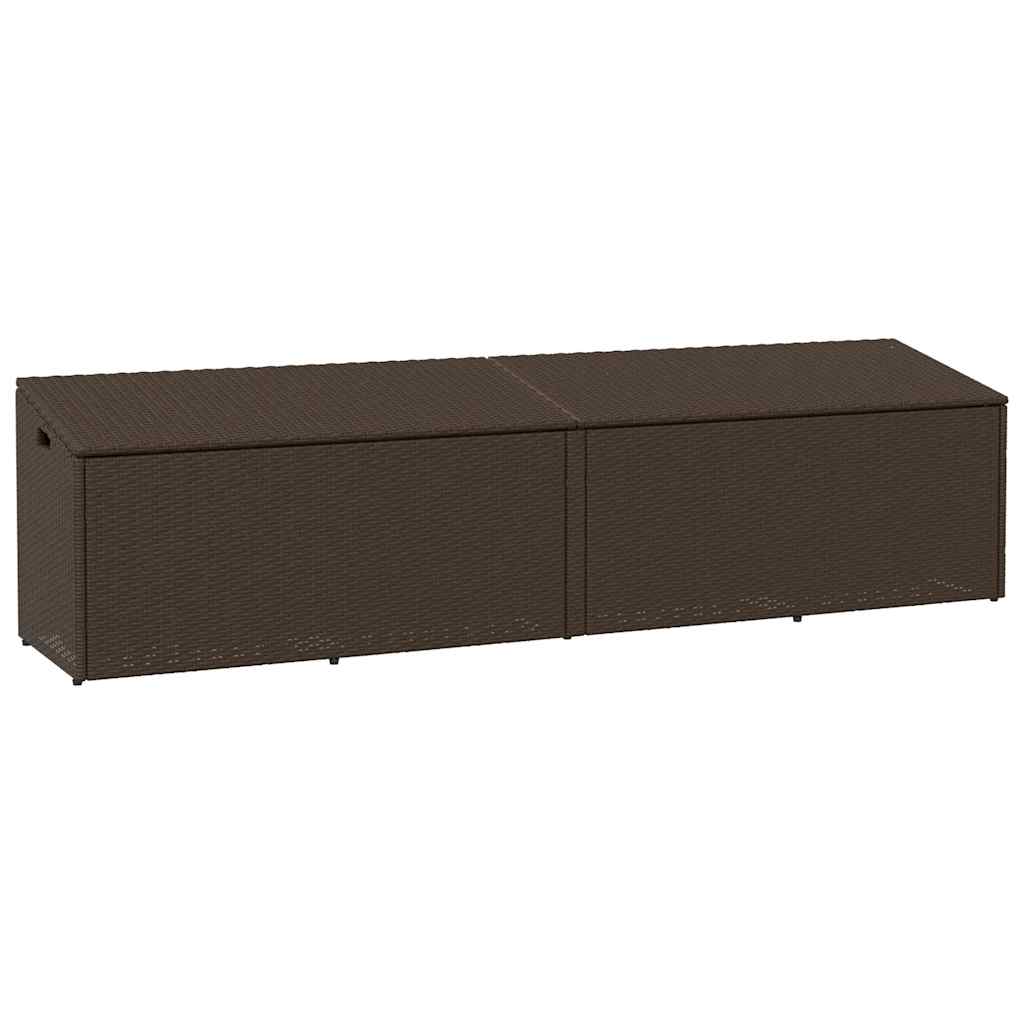 Garten-Auflagenbox Braun 220x50x58 cm Poly Rattan