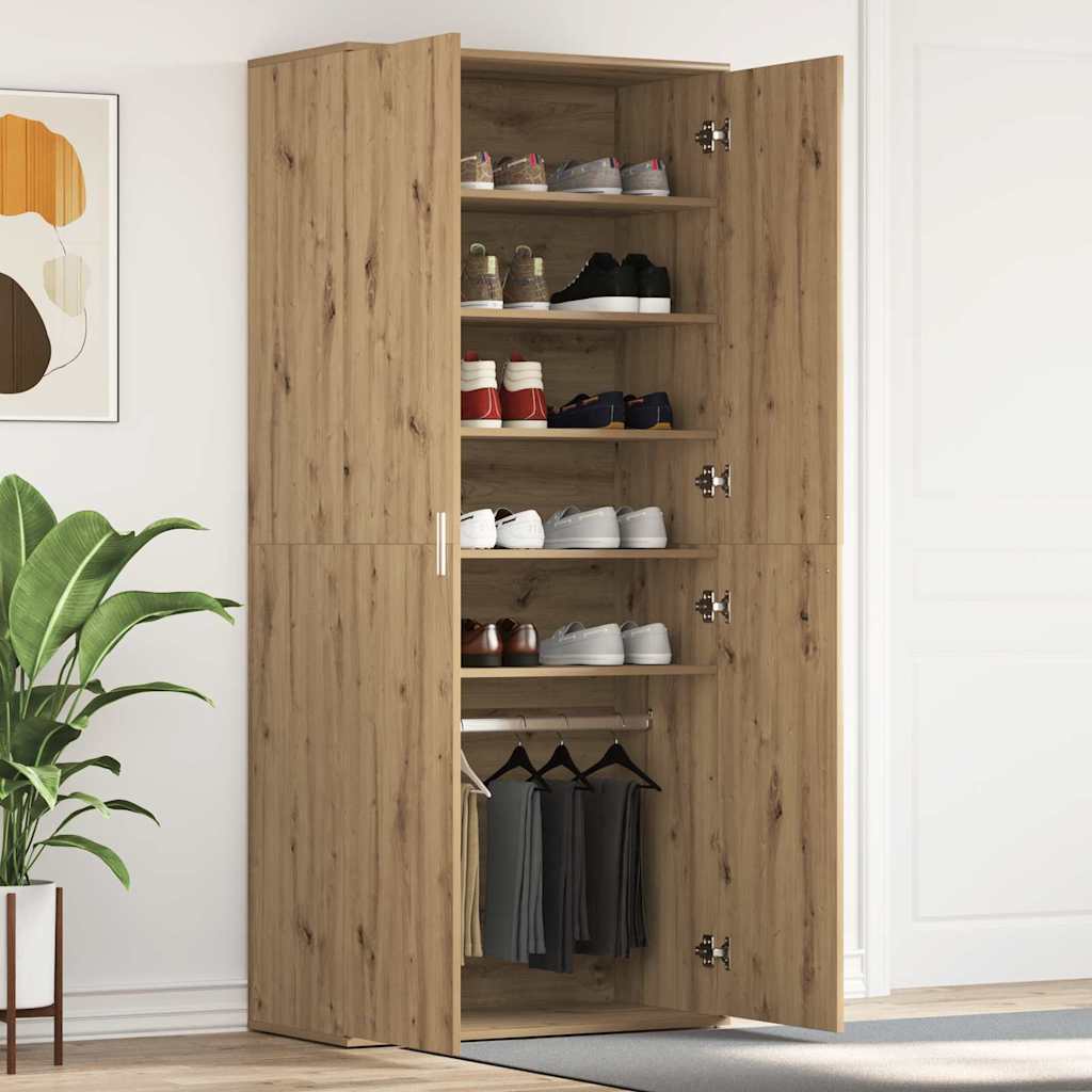 Schuhschrank 80 x 39 x 178 cm Holzwerkstoff Artisan-Eiche