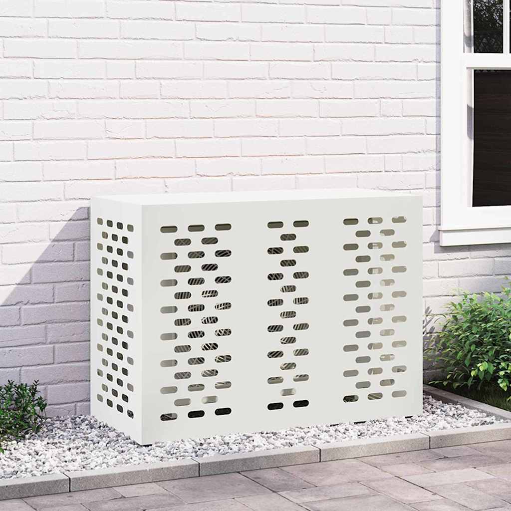 Klimaanlagenabdeckung Weiß 110 x 50 x 80 cm Stahl