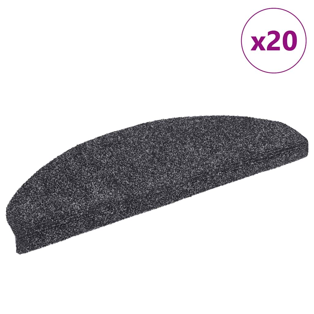Stufenmatten Selbstklebend 20 Stk. 65x21x4 cm Dunkelgrau Halbrund Groß