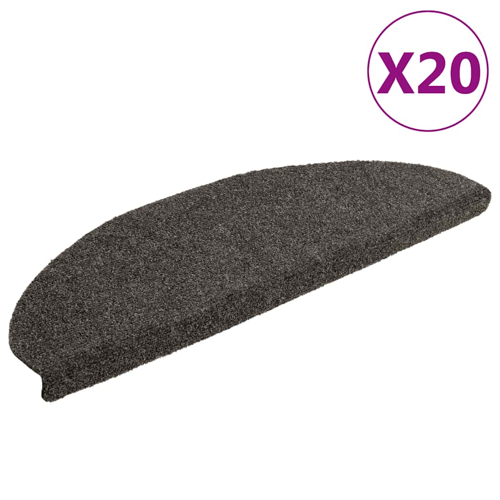 Stufenmatten Selbstklebend 20 Stk. 65x21x4 cm Anthrazit Halbrund Groß