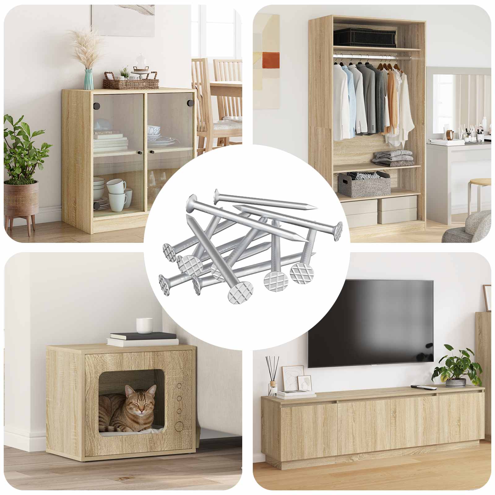 Nägel für Holz 12 stk. Silber Ø 3 x 15 mm Metall