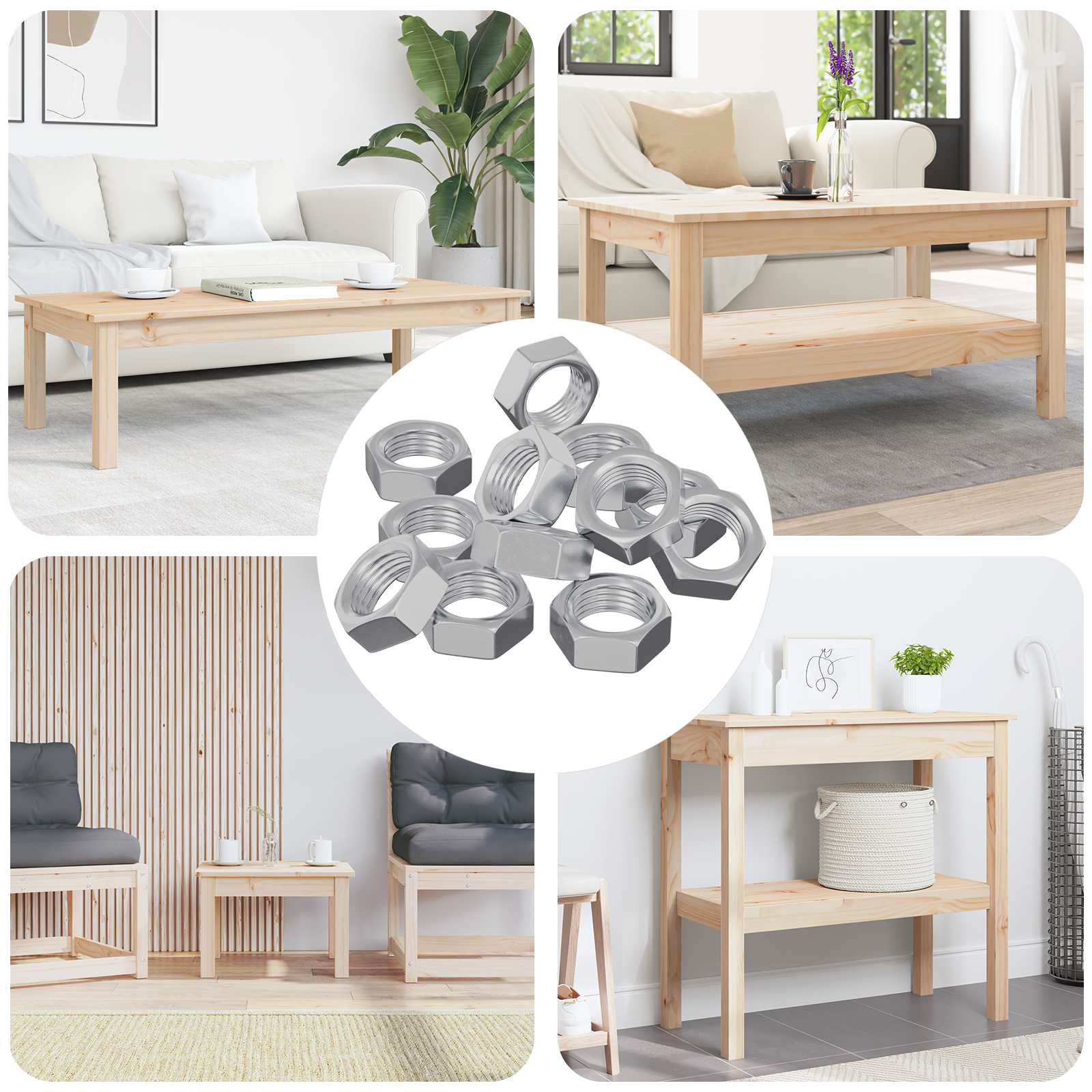 Sechskantmutter 23377 Stk. Silber Metall