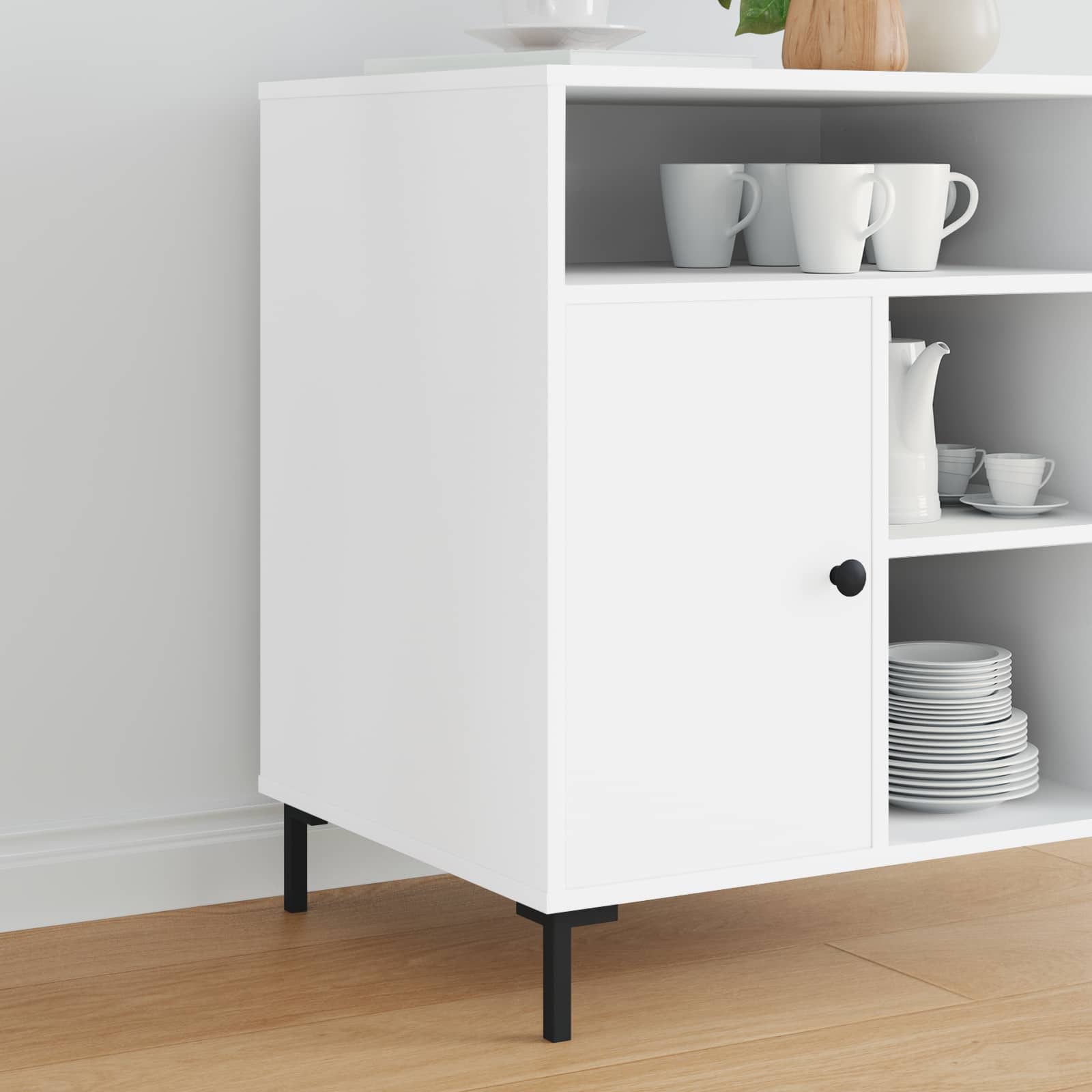 Standfüße 2 Stk. Schwarz 57 x 57 x 100 mm Eisen