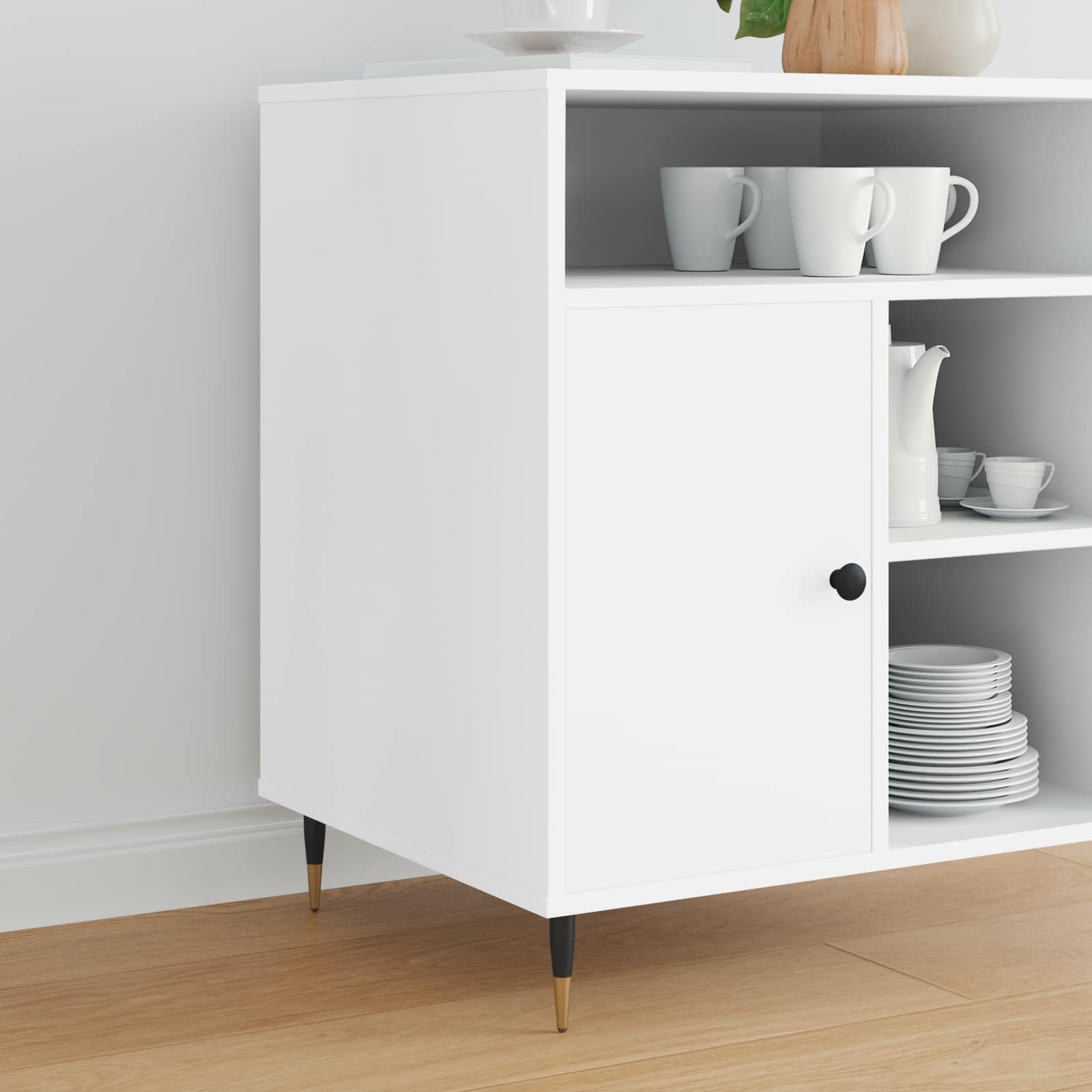 Möbelbeine 2 Stk. Schwarz und Gold Ø 40 x 98 mm Eisen