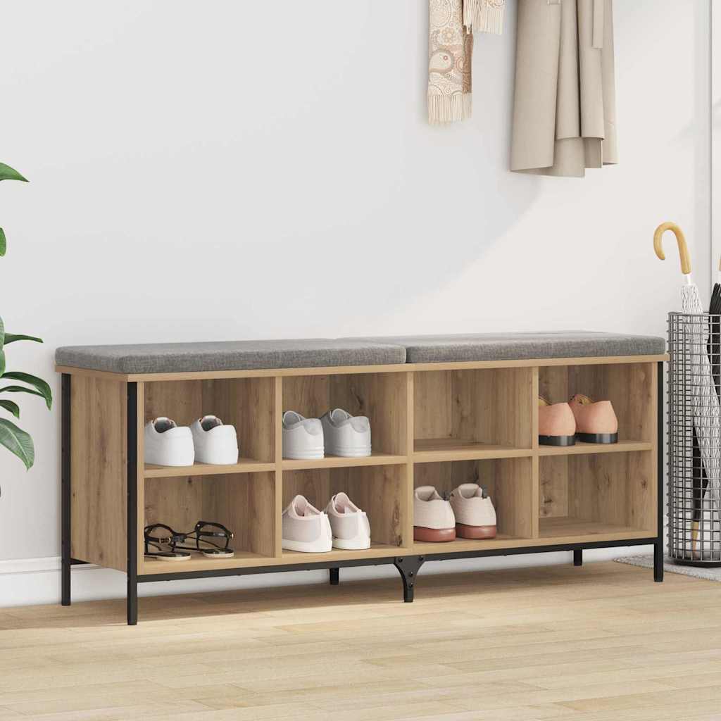 Schuhschrank 131 x 35 x 50 cm Verbundholz und Eisen