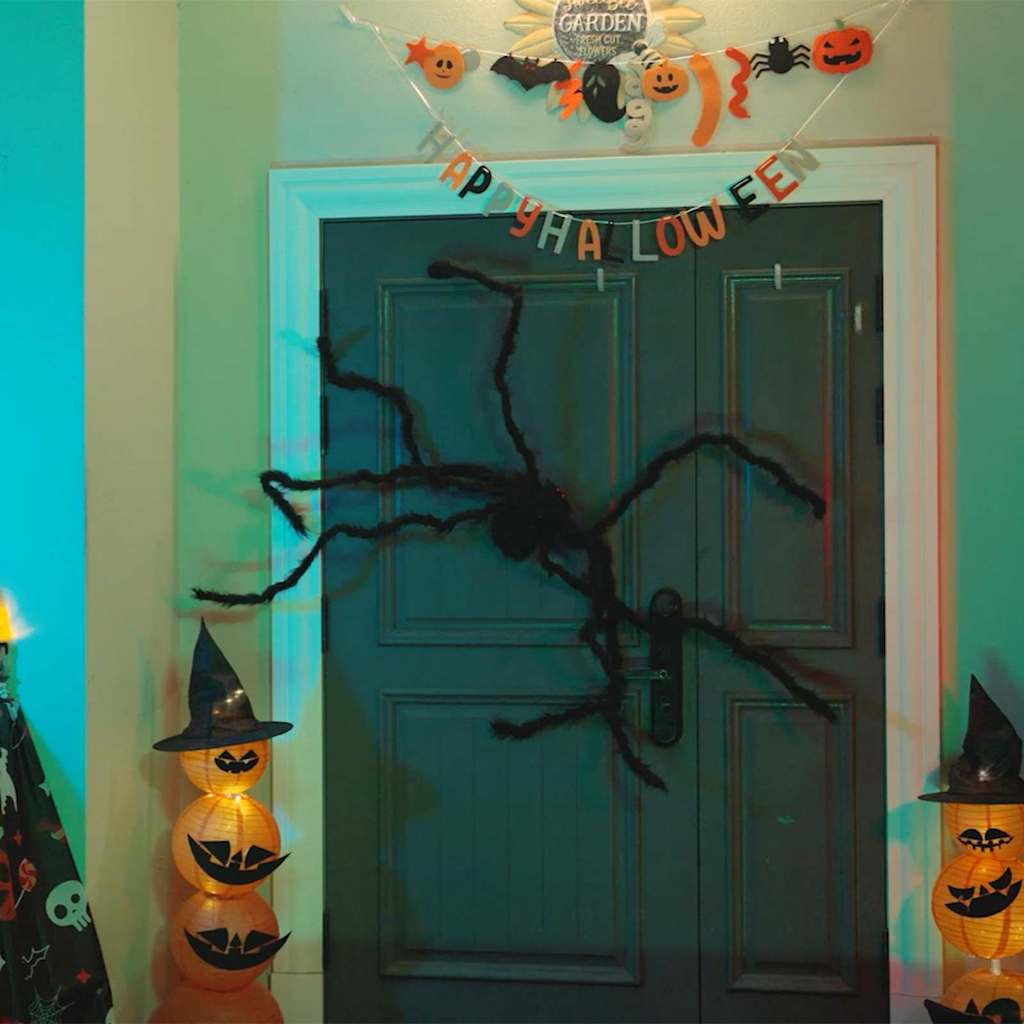Halloween Spinnen Dekoration 3 stk. Schwarz 200 cm