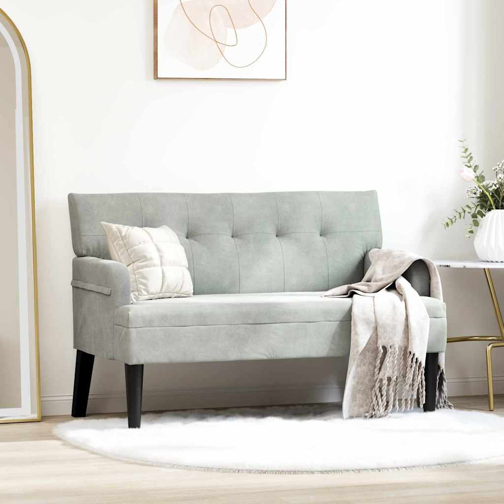 Chesterfield Bench Hellgrau 112 x 65,5 x 75 cm Samt