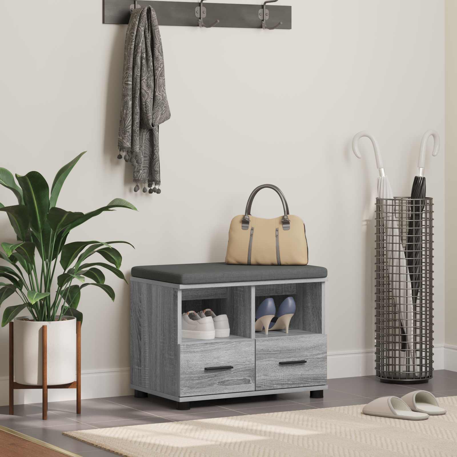Flurbank Sonoma-Grau 60 x 38 x 46 cm
