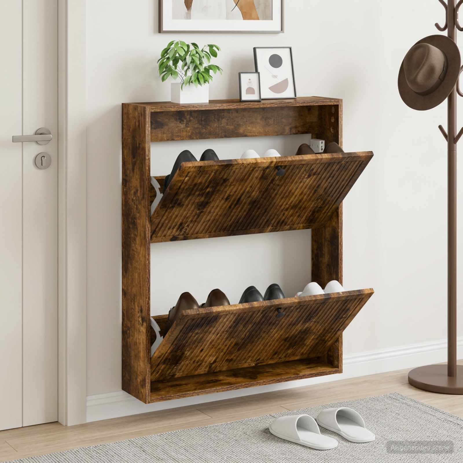 Wandmontierter Schuhschrank EDE 71 x 17 x 86 cm Holzwerkstoff
