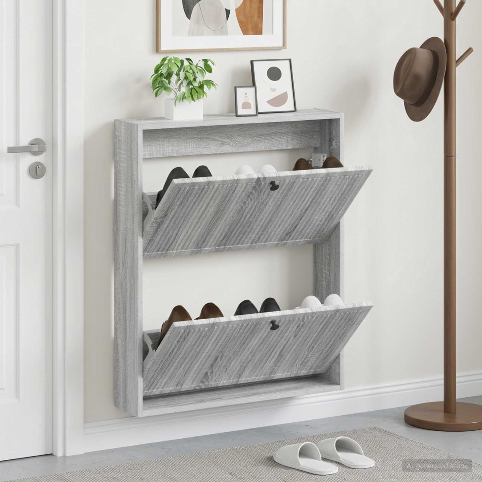 Wandmontierter Schuhschrank EDE 71 x 17 x 86 cm Holzwerkstoff