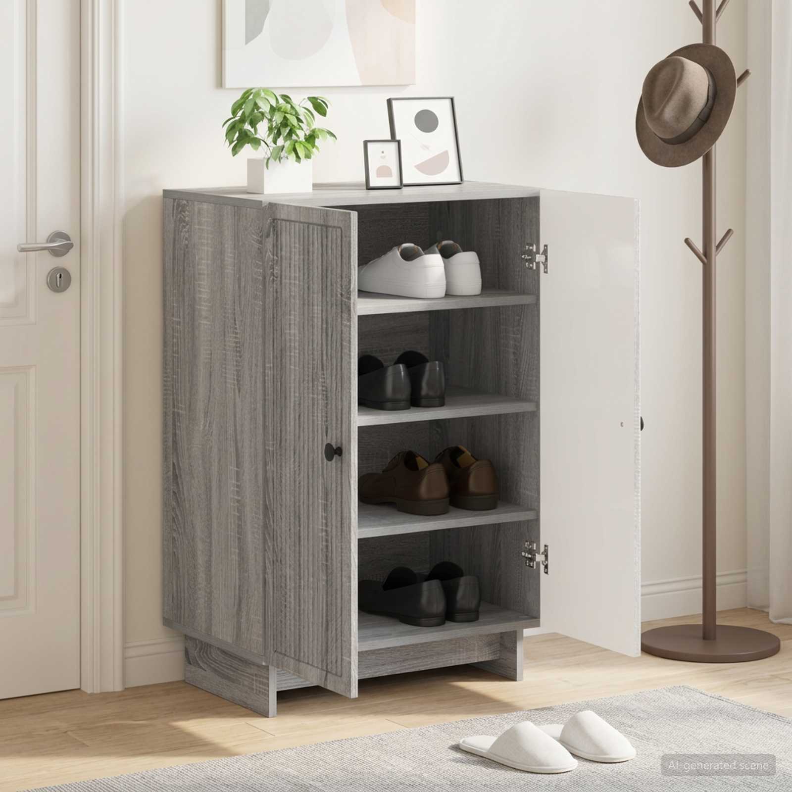 Schuhschrank EDE 59,5 x 39,5 x 90 cm Holzwerkstoff Sonoma-Grau