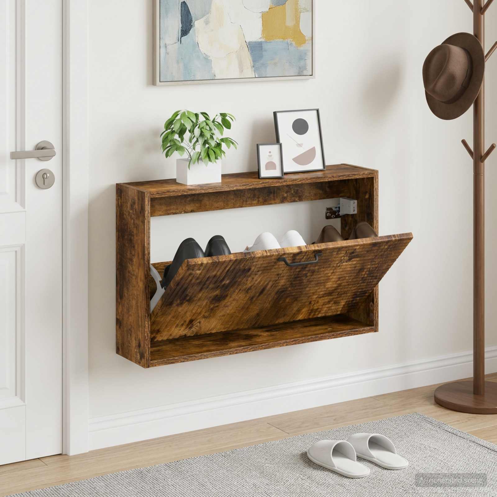 Wandmontierter Schuhschrank HAARLEM 71 x 17 x 43 cm