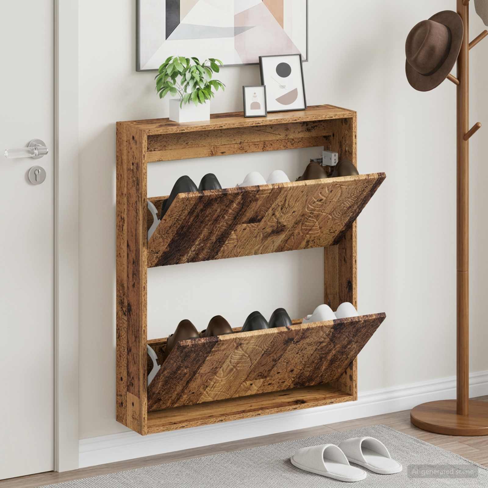 Wandmontierter Schuhschrank DELFT 71 x 17 x 86 cm Holzwerkstoff