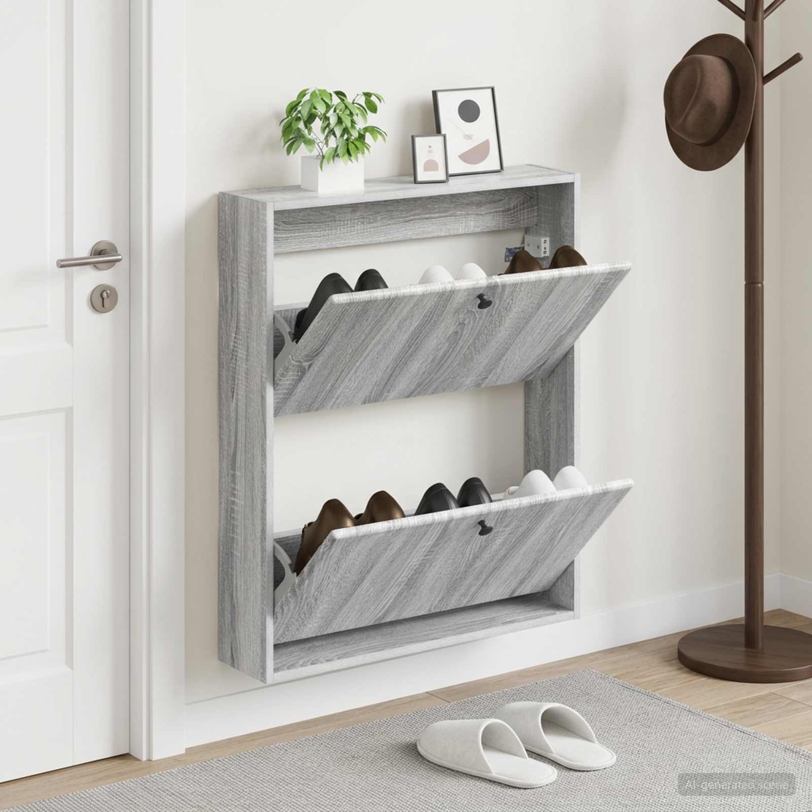 Wandmontierter Schuhschrank BREDA 71 x 17 x 86 cm Holzwerkstoff