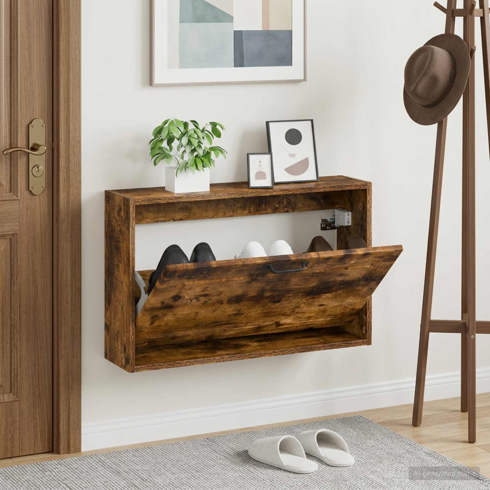 Wandmontierter Schuhschrank UTRECHT 71 x 17 x 43 cm