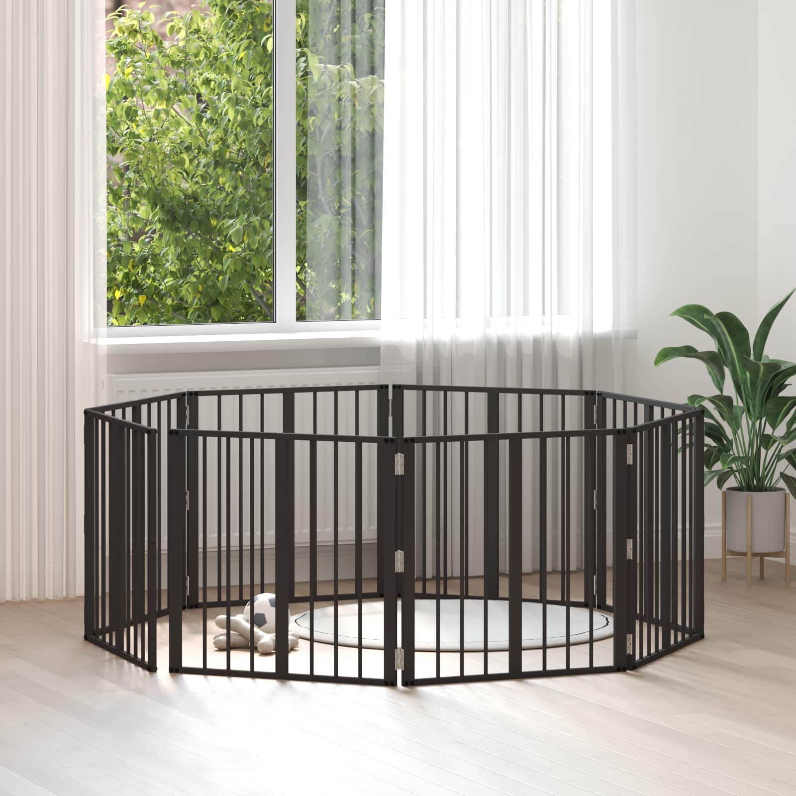 Hundetor 8 stk. Schwarz 60 x 60 cm Verzinkter Stahl