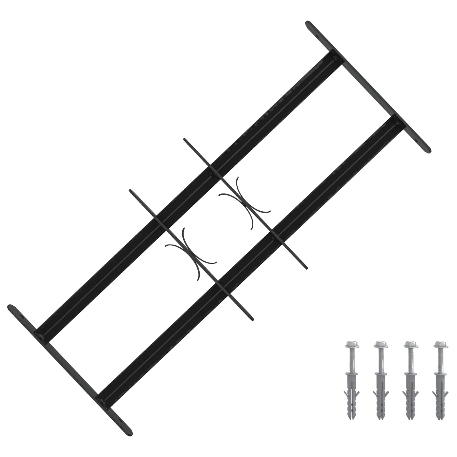 Sicherheitsgitter für Fenster mit 2 Querstangen 3 stk. 43-74 cm
