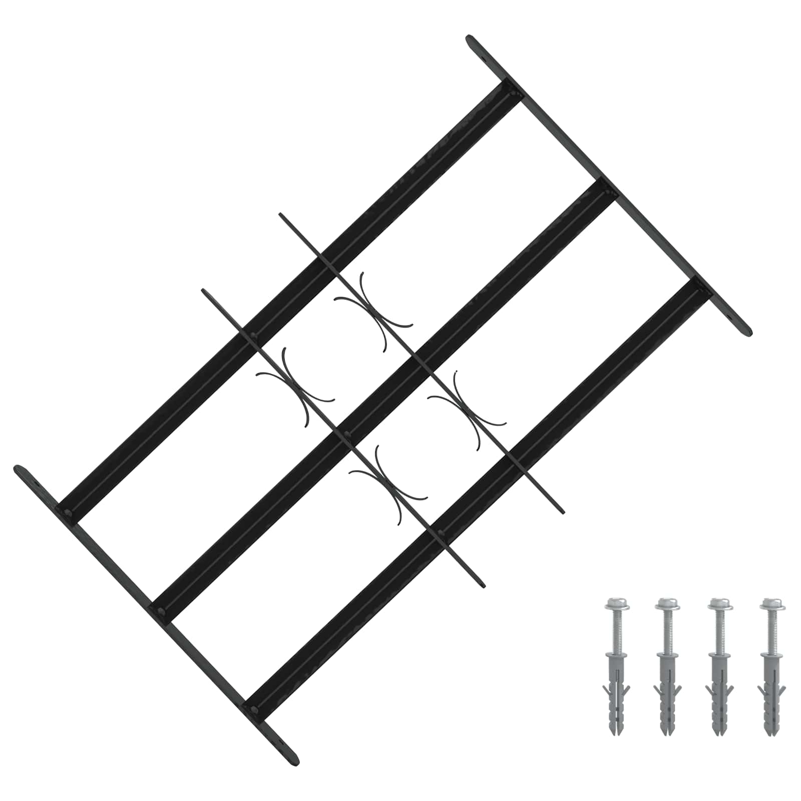 Sicherheitsgitter für Fenster mit 3 Querstangen 3 stk. 43-74 cm