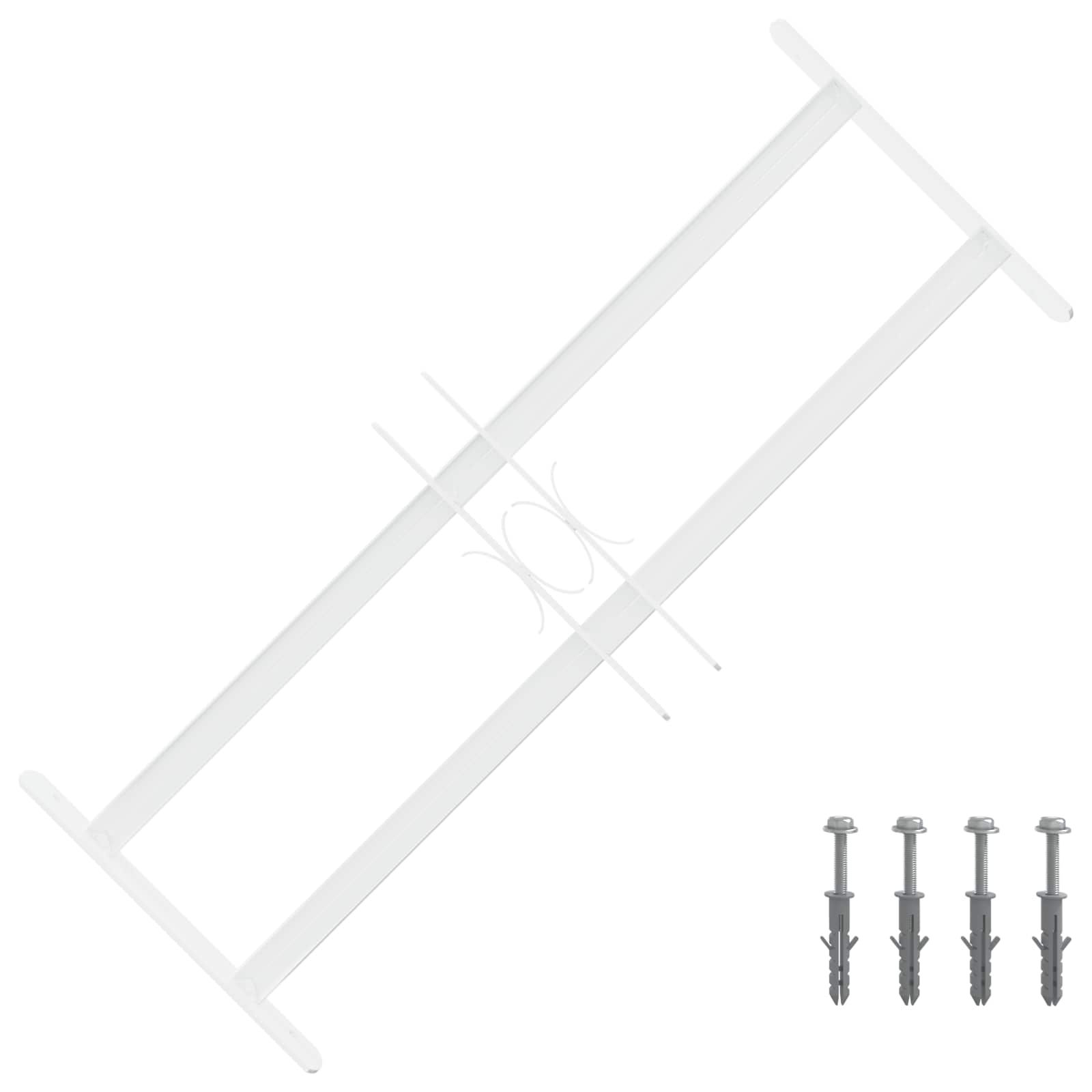 Fenstergitter mit 2 Querstangen 43-74 cm Galvanisiertes Stahl