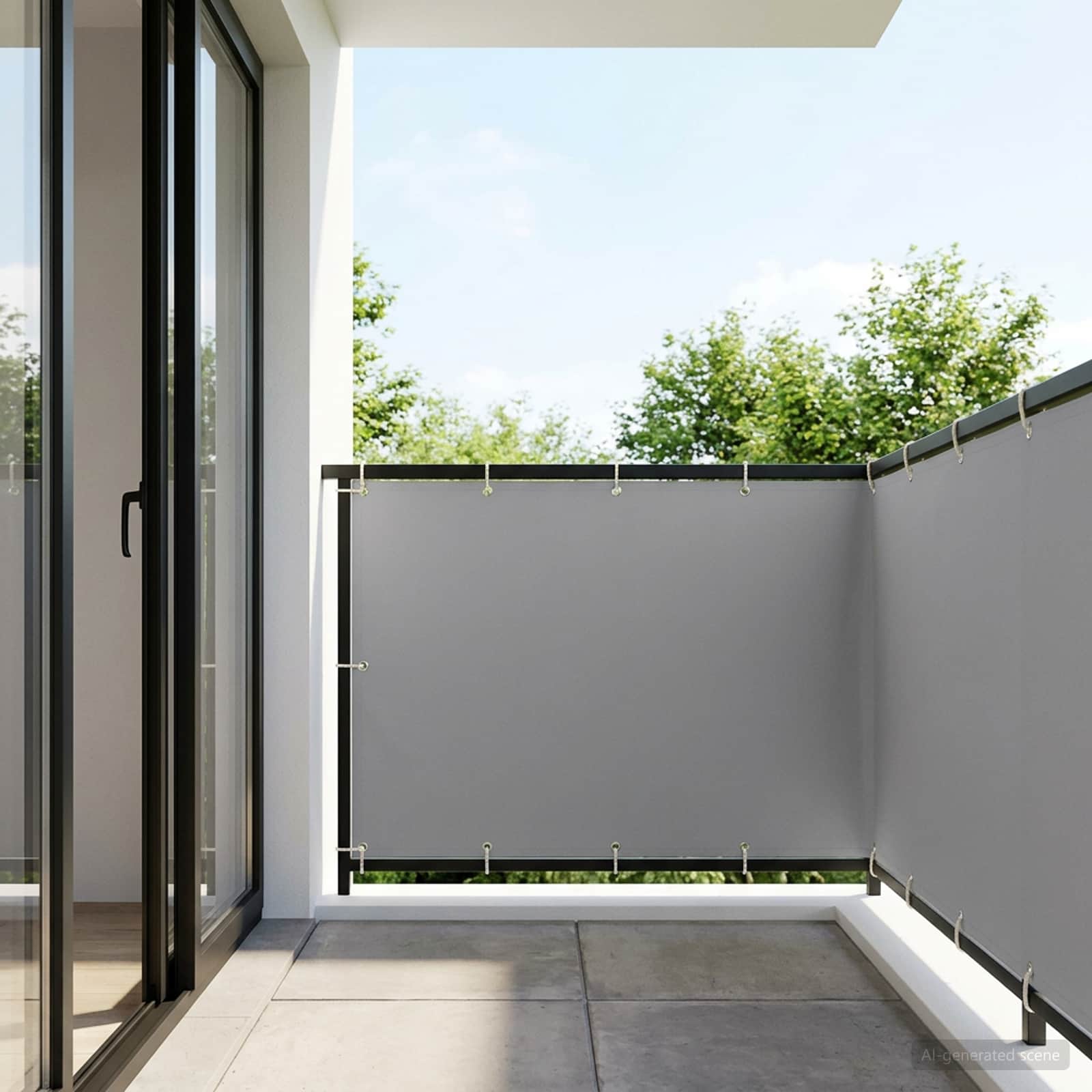 Balkon Sichtschutz 150 x 800 cm Stoff mit PU-Beschichtung