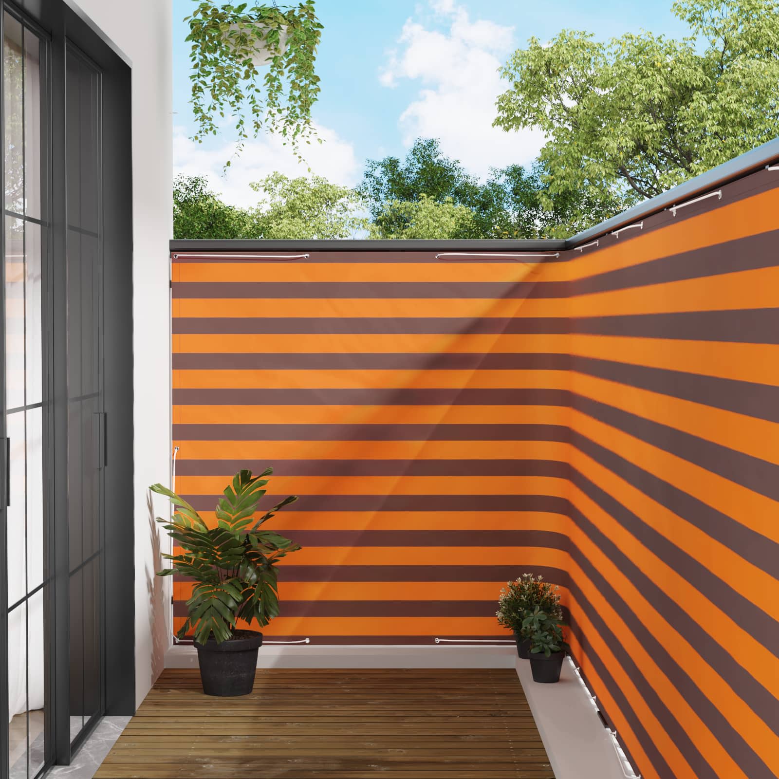 Balkon Sichtschutz 150 x 300 cm Stoff mit PU-Beschichtung