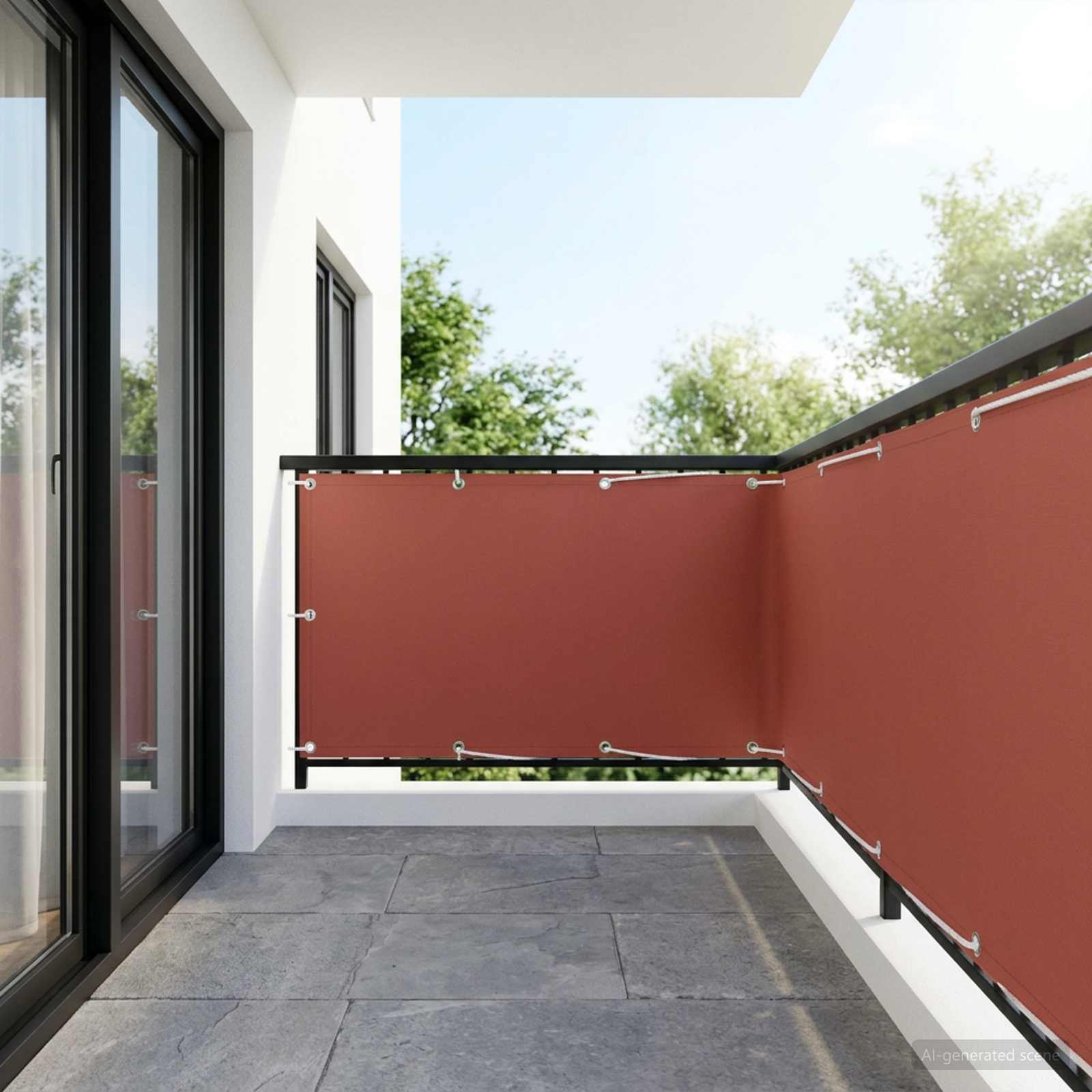 Balkon Sichtschutz 150 x 1000 cm Stoff mit PU-Beschichtung