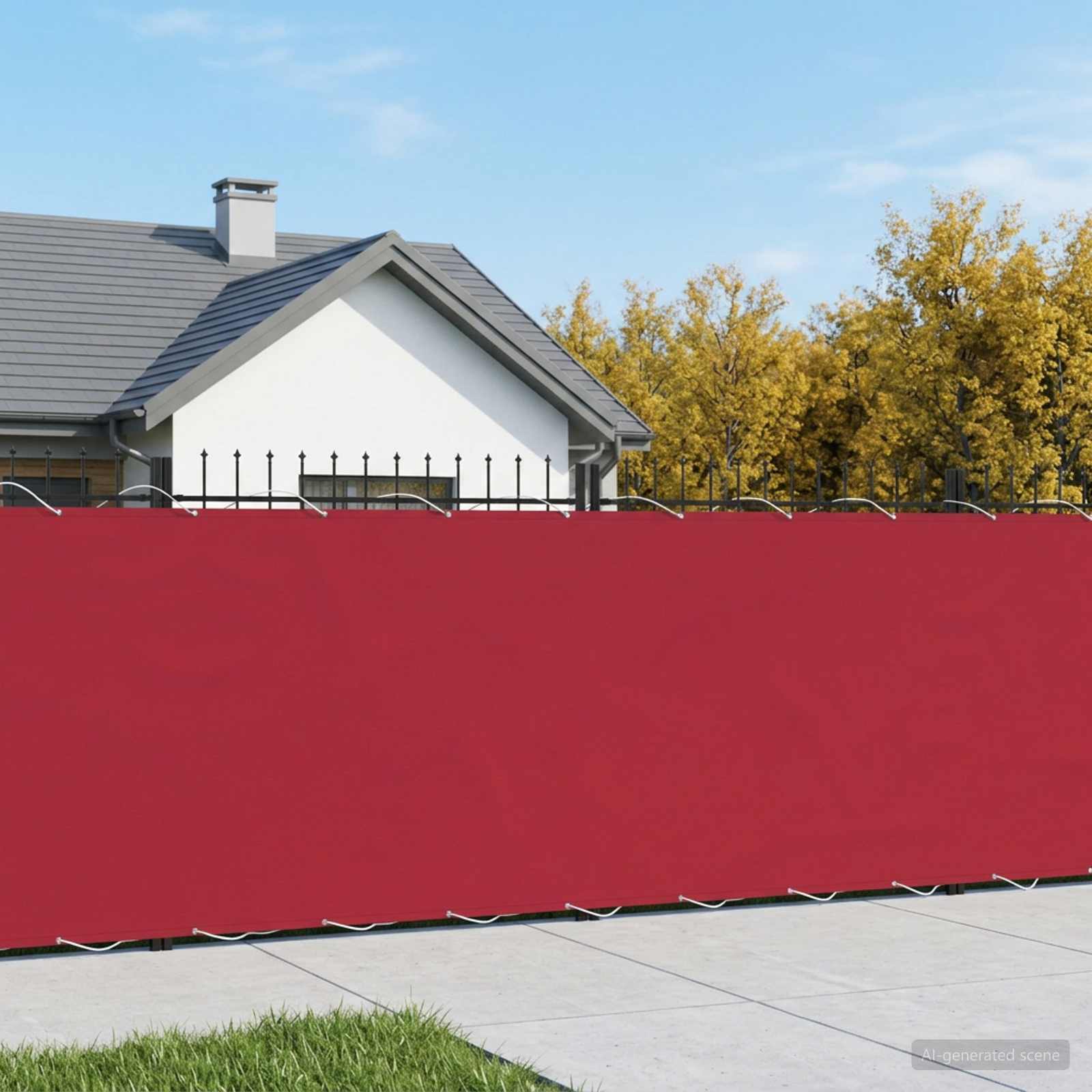 Balkon Sichtschutz 200 x 800 cm Stoff mit PU-Beschichtung Rot
