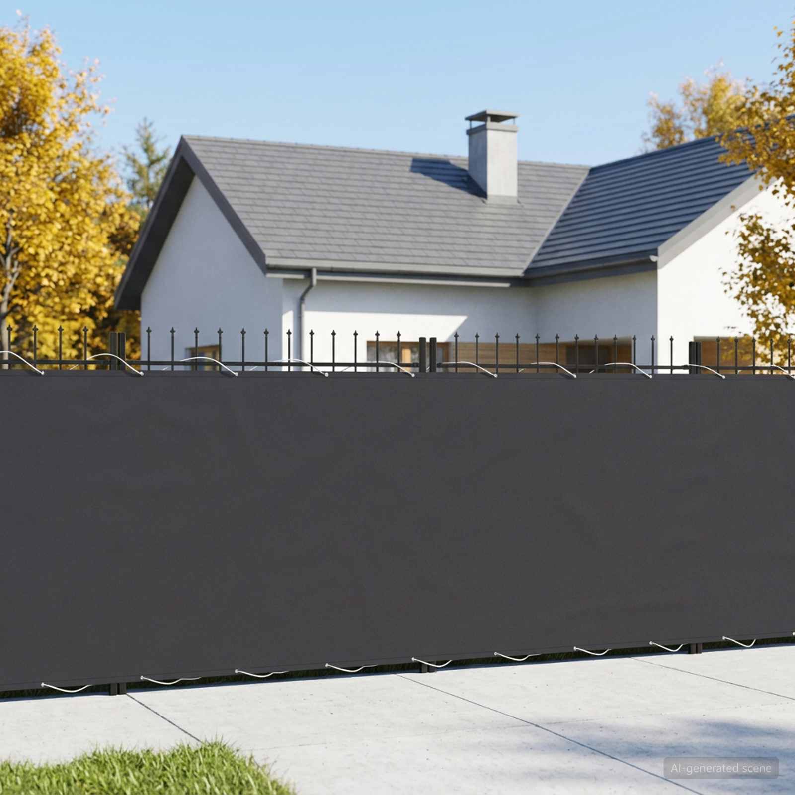 Balkon Sichtschutz 200 x 600 cm Stoff mit PU-Beschichtung