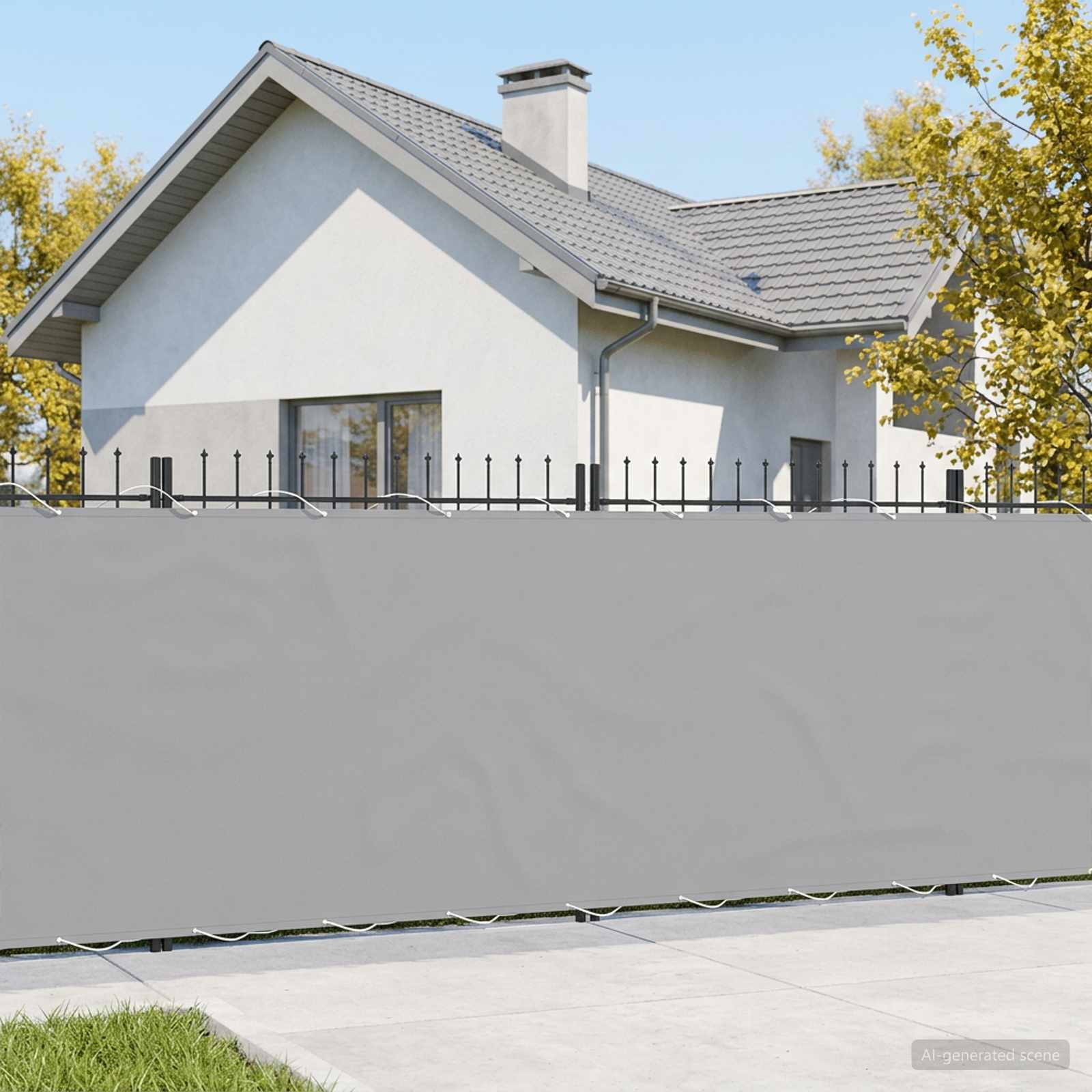 Balkon-Sichtschutz 1,8 x 15 m Stoff mit PU-Beschichtung