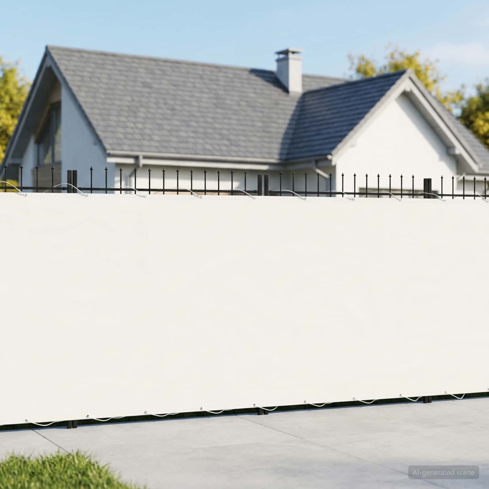 Balkon-Sichtschutz 1,8 x 25 m Stoff mit PU-Beschichtung Weiß