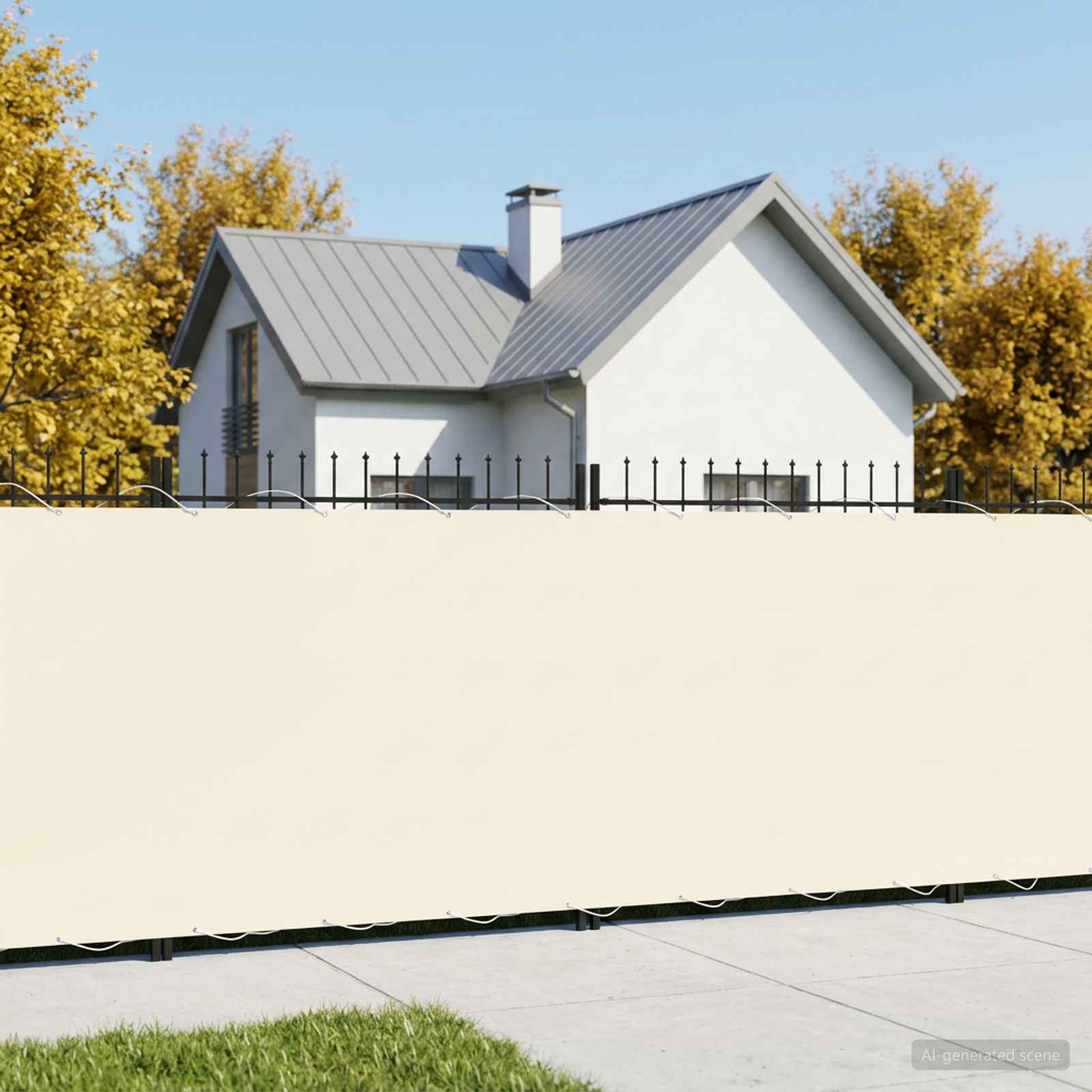 Balkon-Sichtschutz 1,8 x 25 m Stoff mit PU-Beschichtung Creme
