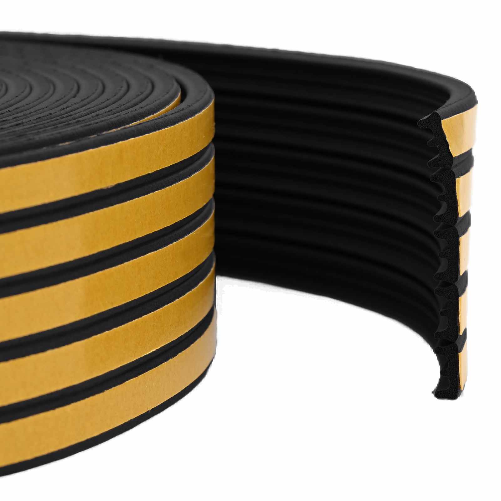 Selbstklebende Fensterdichtung Schwarz 15 x 8 mm 50 m
