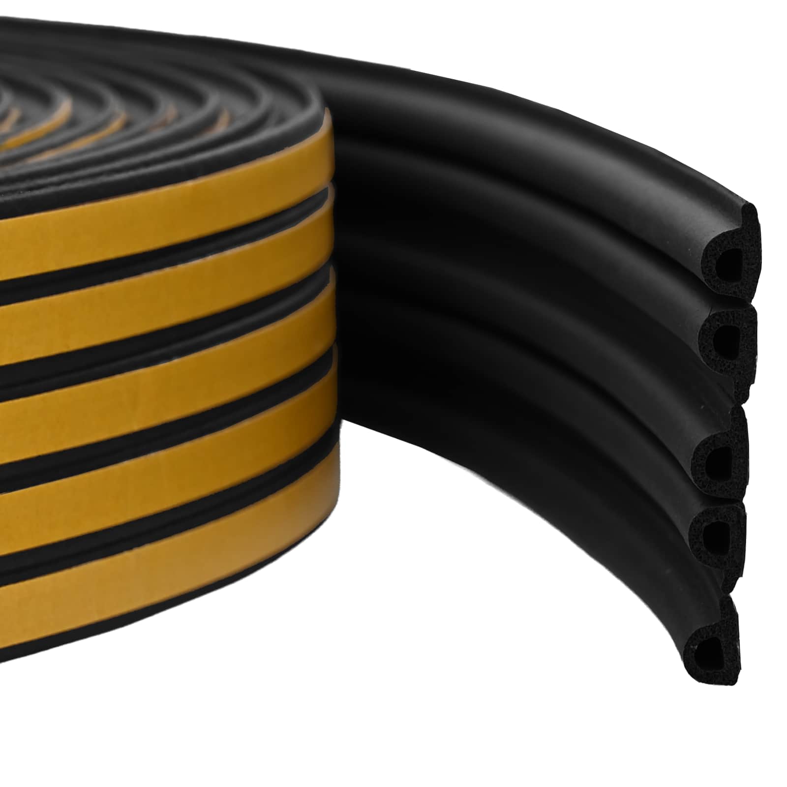 Selbstklebende Fensterdichtung Schwarz 9 x 6 mm 12 m