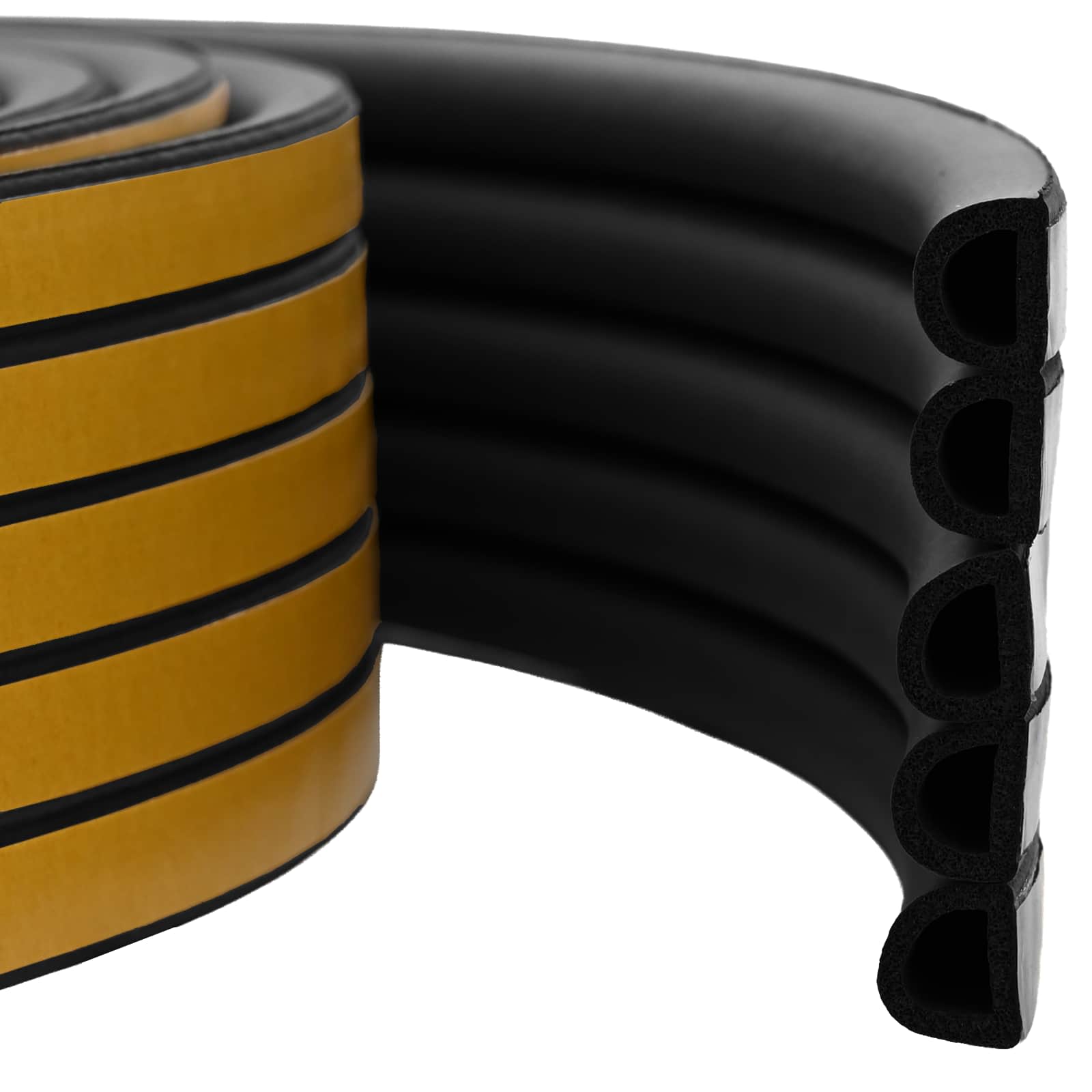 Selbstklebende Fensterdichtung Schwarz 12 x 10 mm 25 m