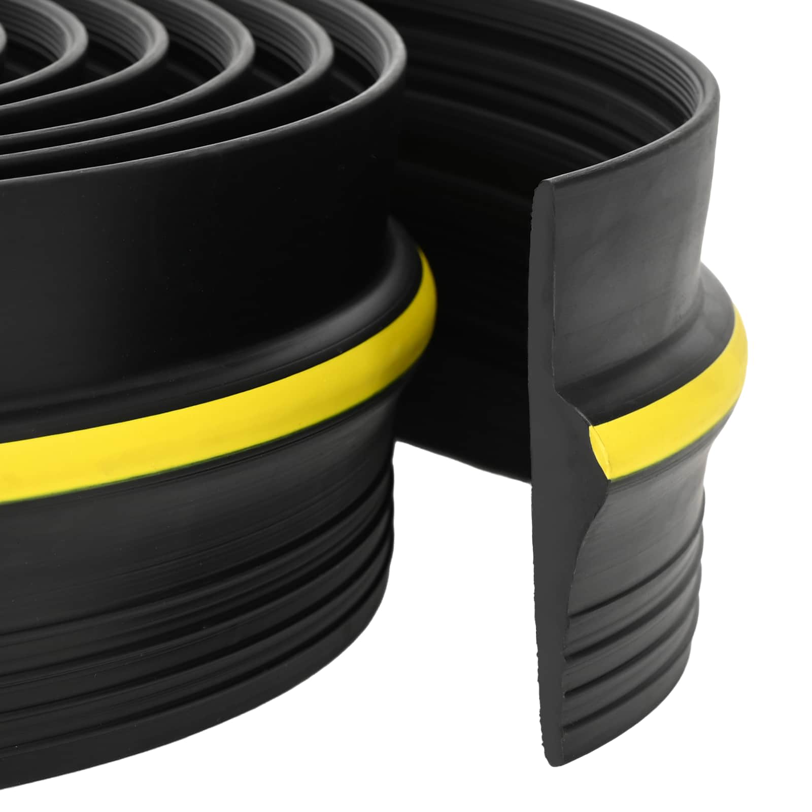 Bodenabdichtung für die Garage Schwarz und Gelb 12 x 90 mm 1 m